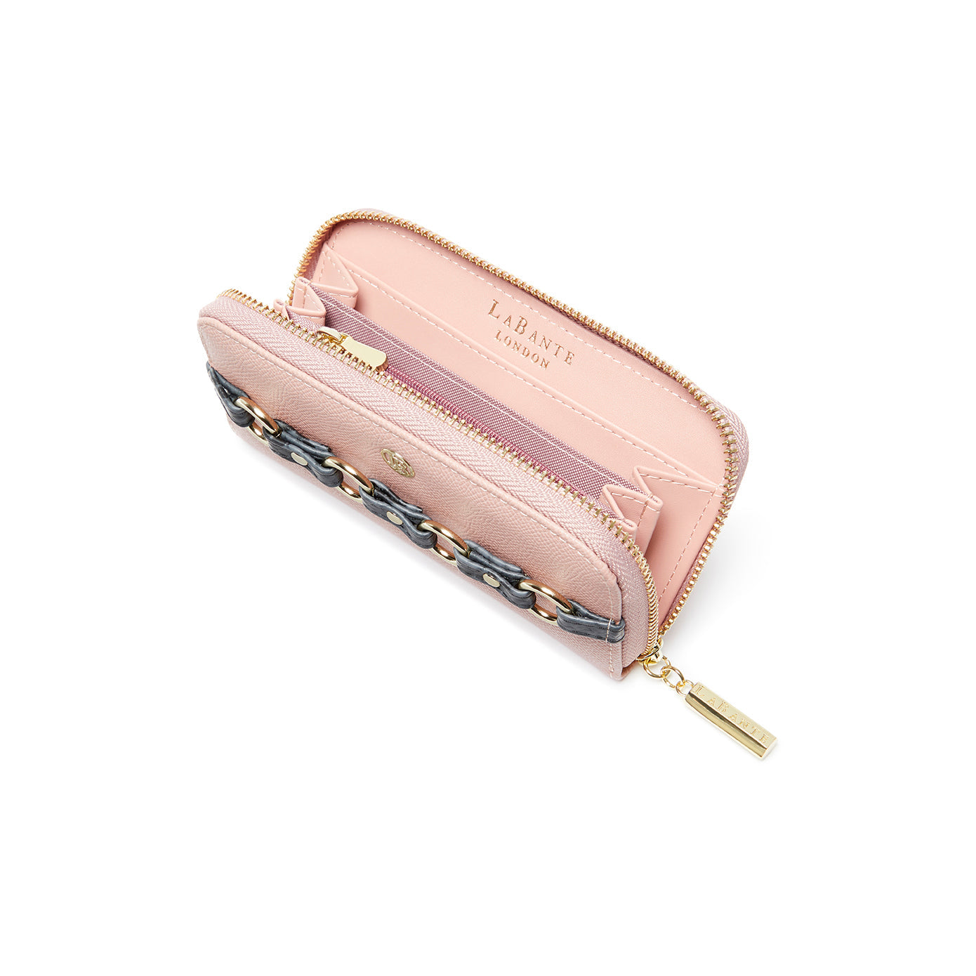 Ellen Pink Vegan Zip Around Wallet-3