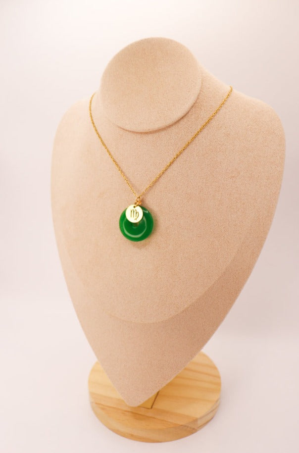 PERSONNALISÉ | Pendentif Donut en Jade + Charm Astro-10