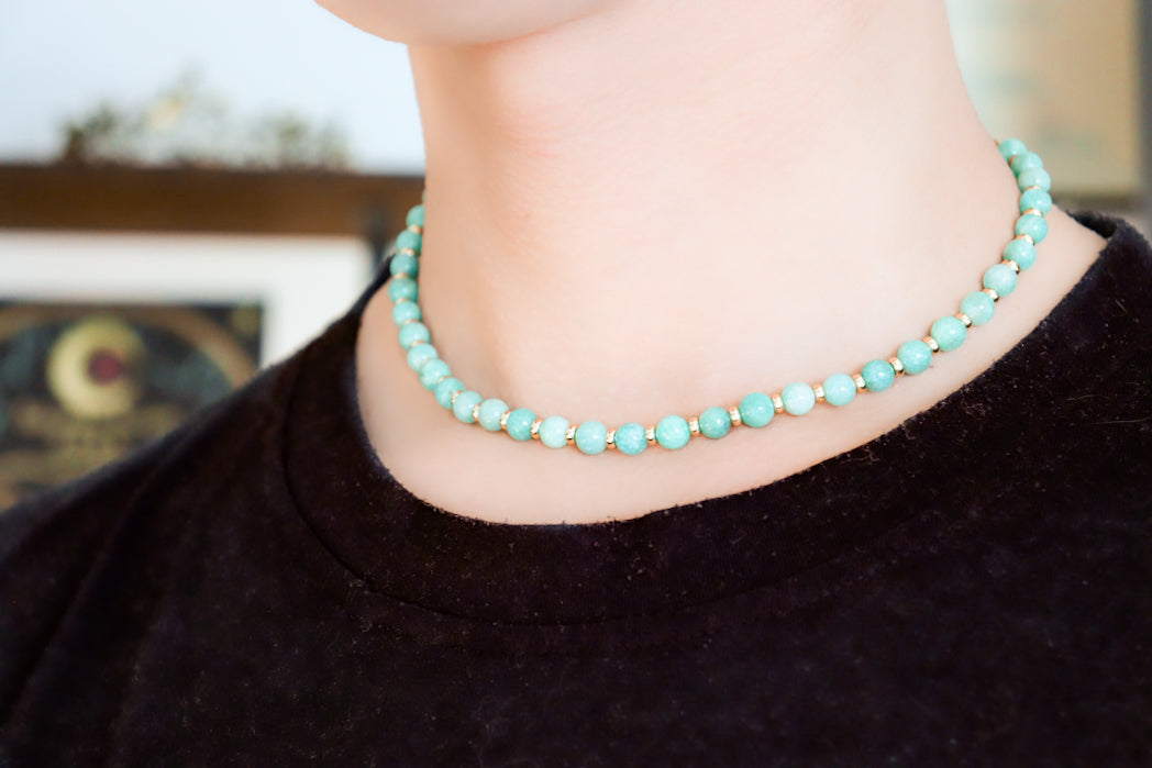 CIRCÉ | Collier en Amazonite et plaqué Or 18 et 24 carats-2