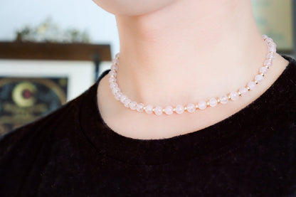 CIRCÉ | Collier en Quartz rose et plaqué Or 18 et 24 carats-2