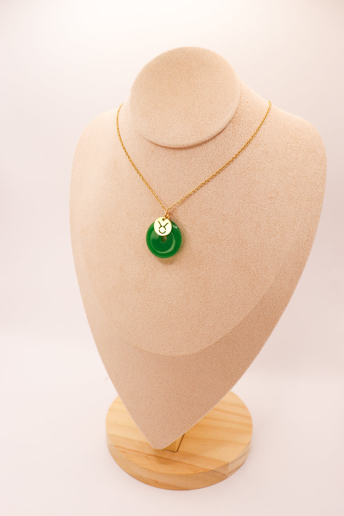 PERSONNALISÉ | Pendentif Donut en Jade + Charm Astro-6