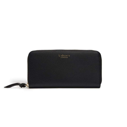 Serene Black Vegan Zip Around Wallet-0