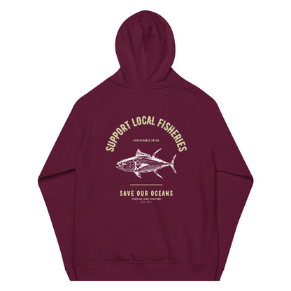 Men's Support Local Fisheries Tuna Eco Raglan Hoodie-1