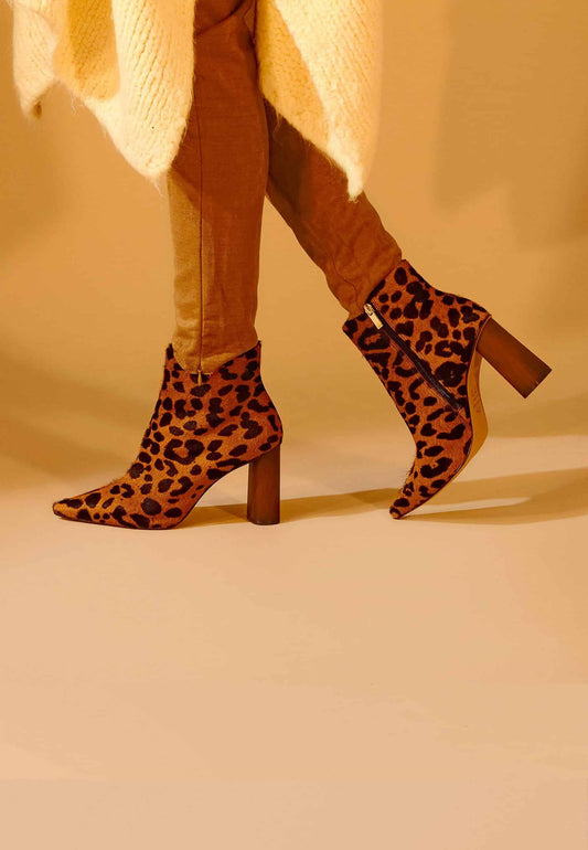 Women's Animal Print Boots - 8.4 cm Heel-3